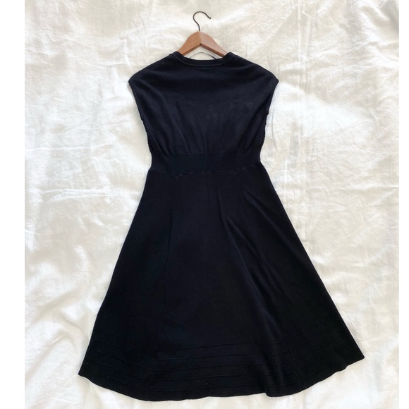 Maternity Little Black Dress Knit A-Line Dress - Picture 5 of 10